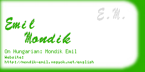 emil mondik business card